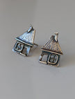 Silver Steed House Stud Earrings