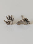 Silver Steed Hand and Foot Stud Earrings