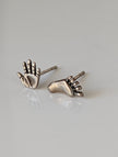 Silver Steed Hand and Foot Stud Earrings
