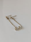 Silver Steed Long Delivate Silver Ball Stud Earrings