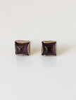 Silver Steed Square Coloured Stud Earrings