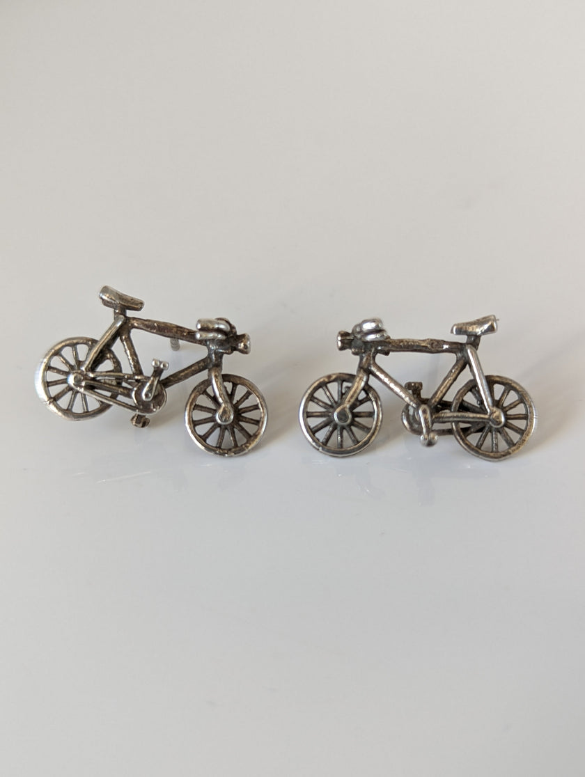 Silver Steed Bicycles Stud Earrings