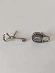 Silver Steed Lock and Key Stud Earrings