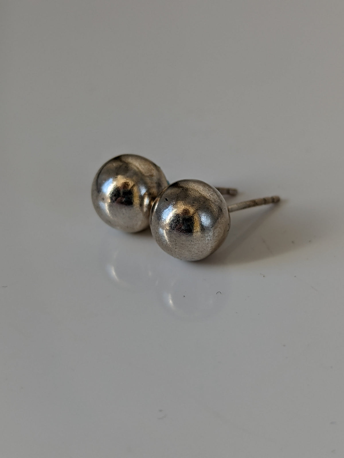 Silver Steed Large Balls Stud Earrings