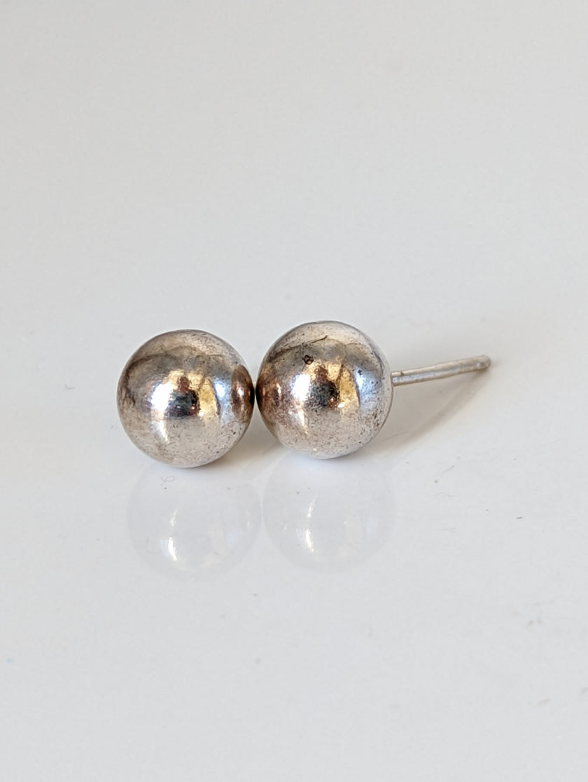Silver Steed Medium Balls Stud Earrings