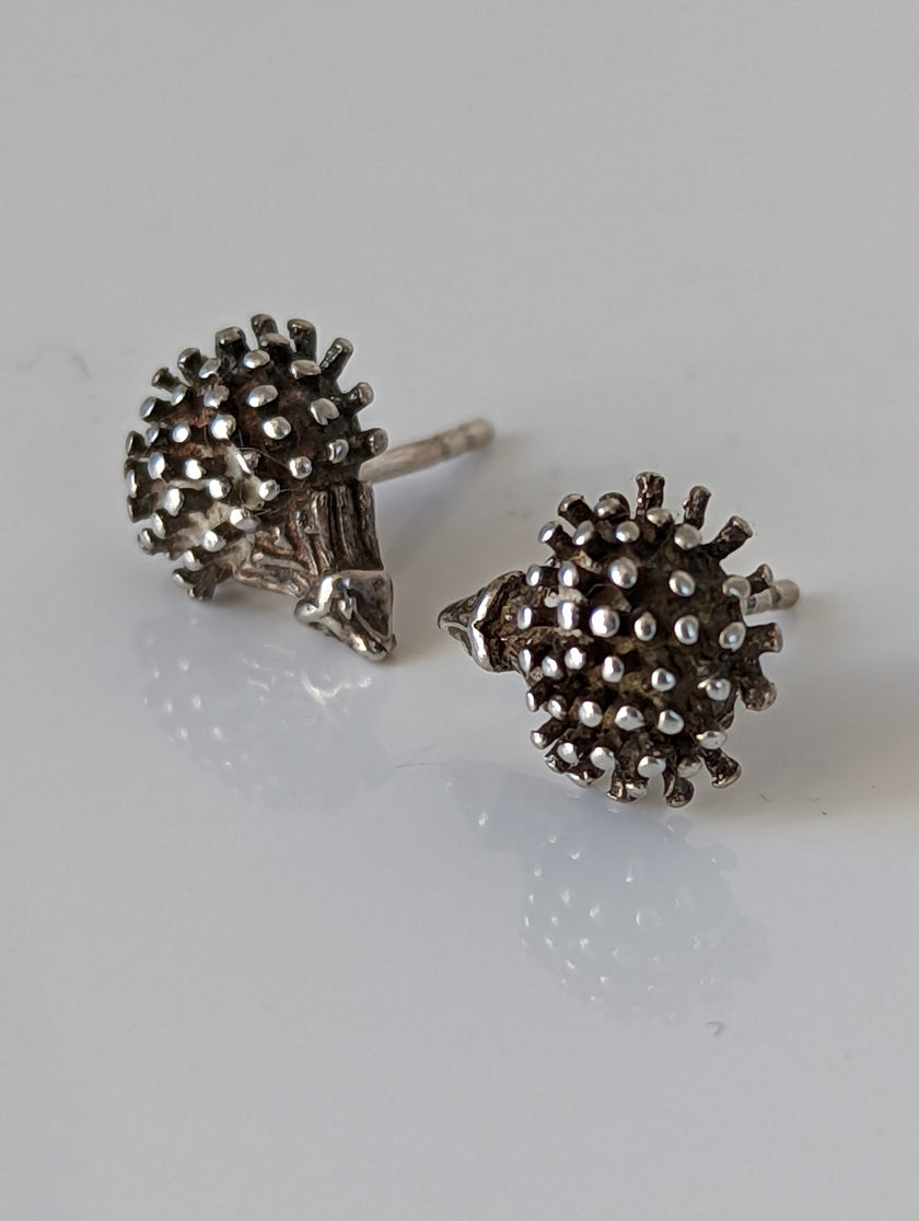 Silver Steed Hedgehog Stud Earrings