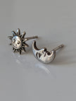 Silver Steed Day & Night Stud Earrings