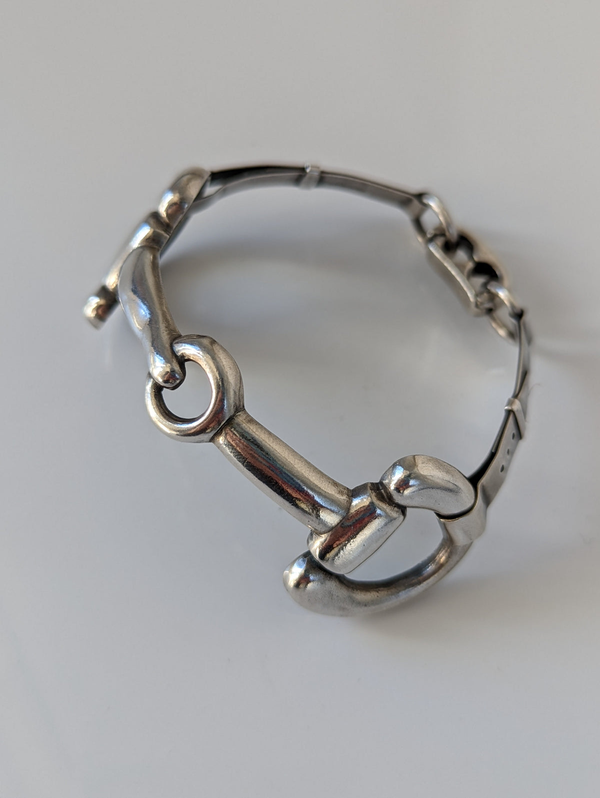 Silver Steed Large Snaffle Bangle