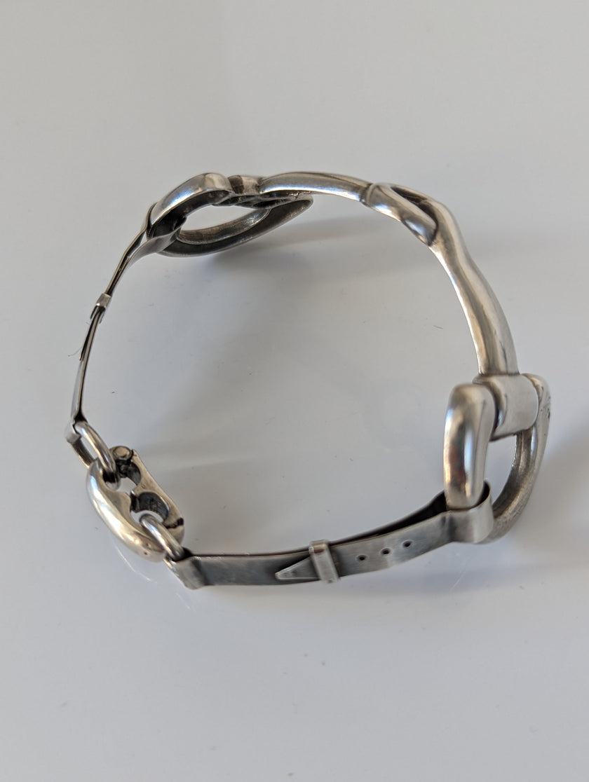 Silver Steed Large Snaffle Bangle