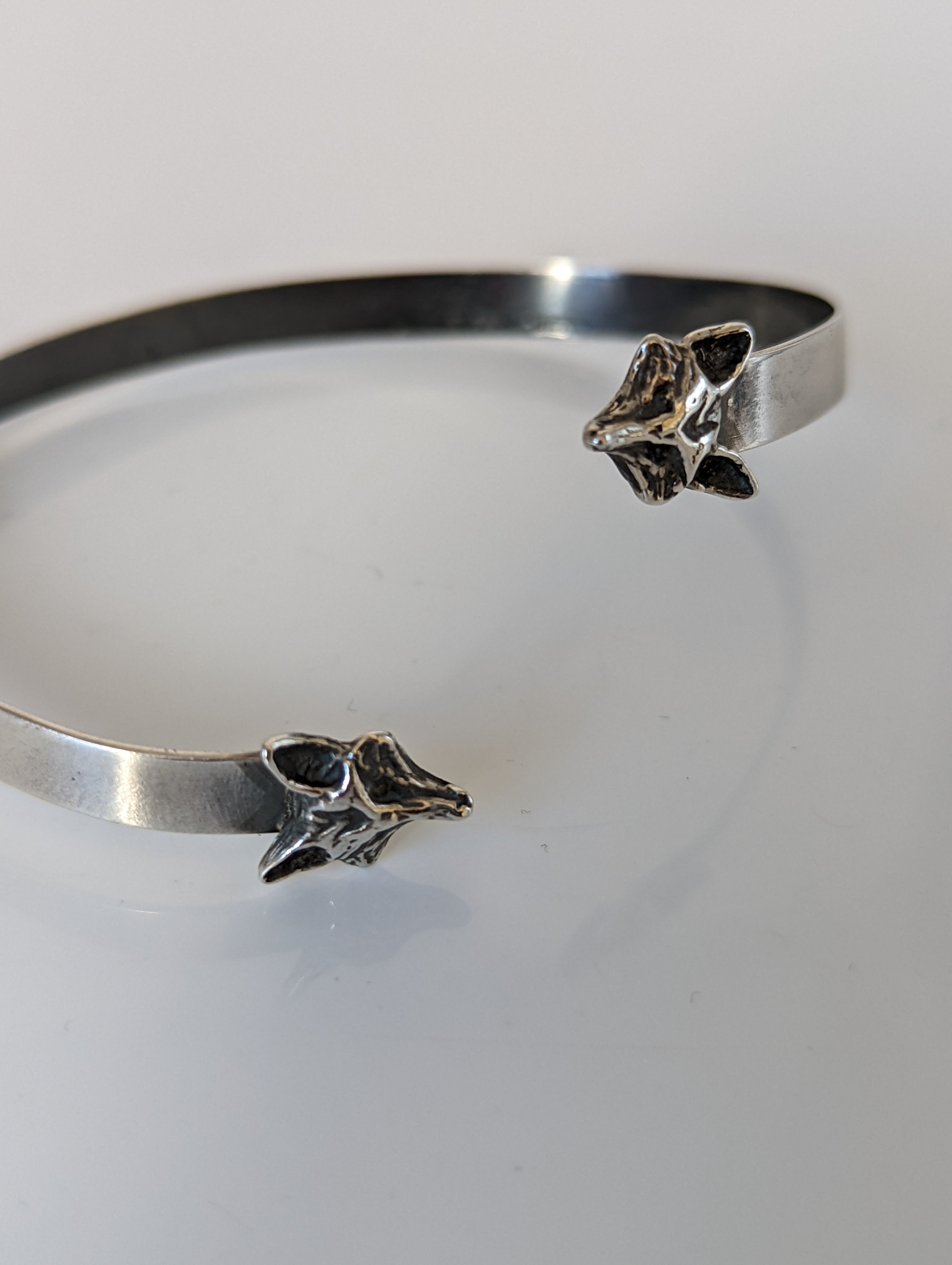 Silver Steed Fox Head Bangle