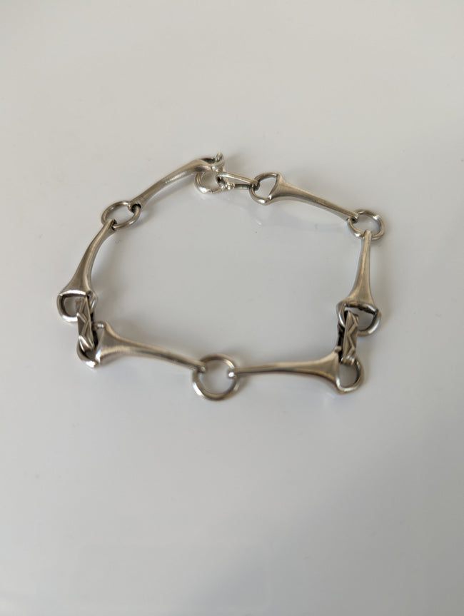 925 Sterling Silver Snaffle Bit Bracelet – Handmade Equestrian Jewellery