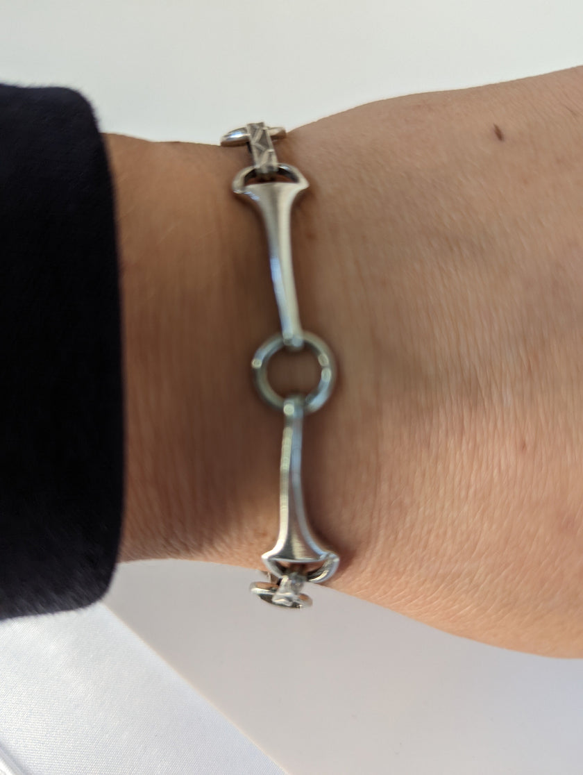 925 Sterling Silver Snaffle Bit Bracelet – Handmade Equestrian Jewellery