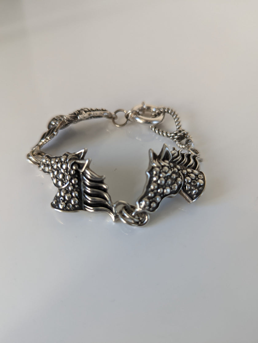 Silver Steed Dappled Silver  Horse Bracelet