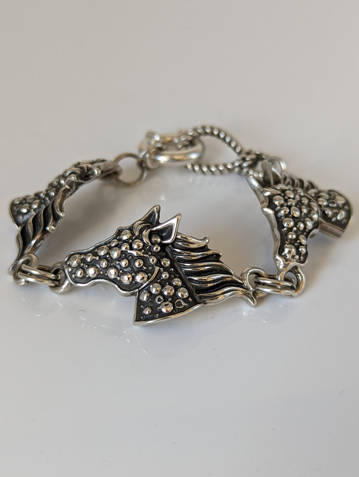 Silver Steed Dappled Silver  Horse Bracelet