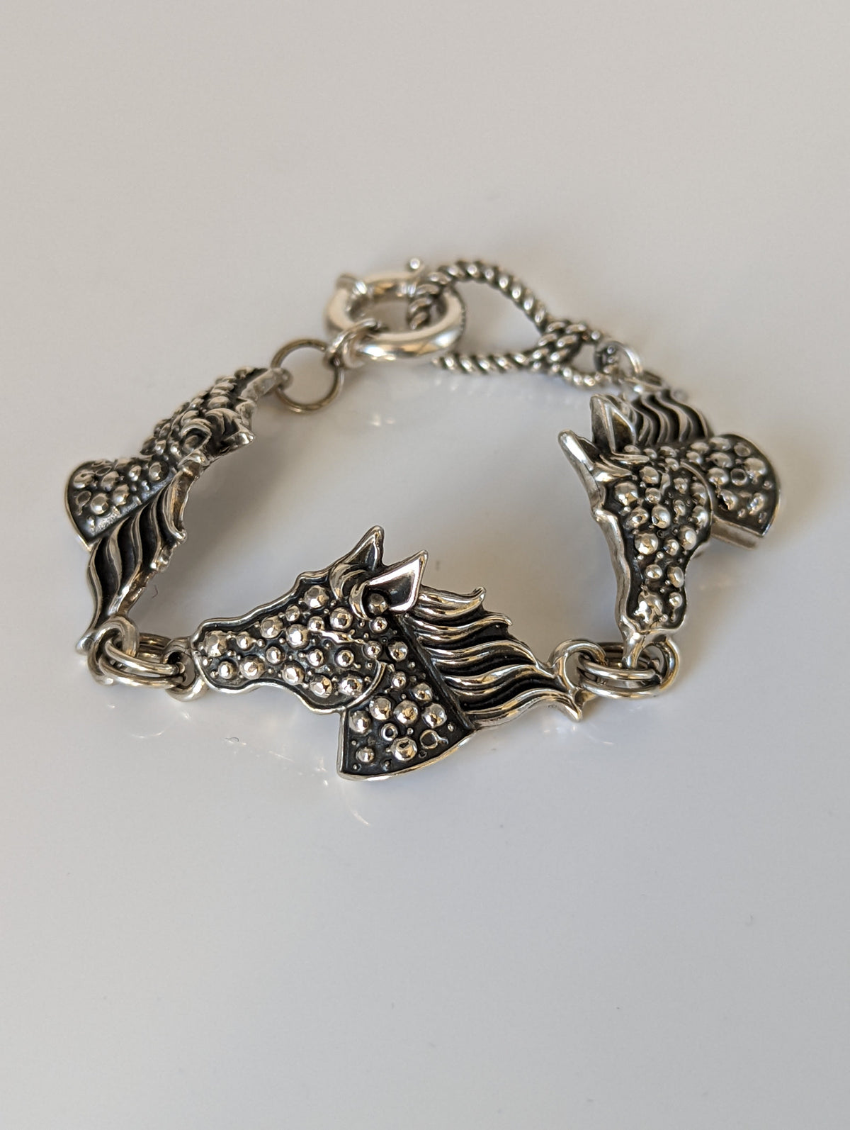 Silver Steed Dappled Silver  Horse Bracelet