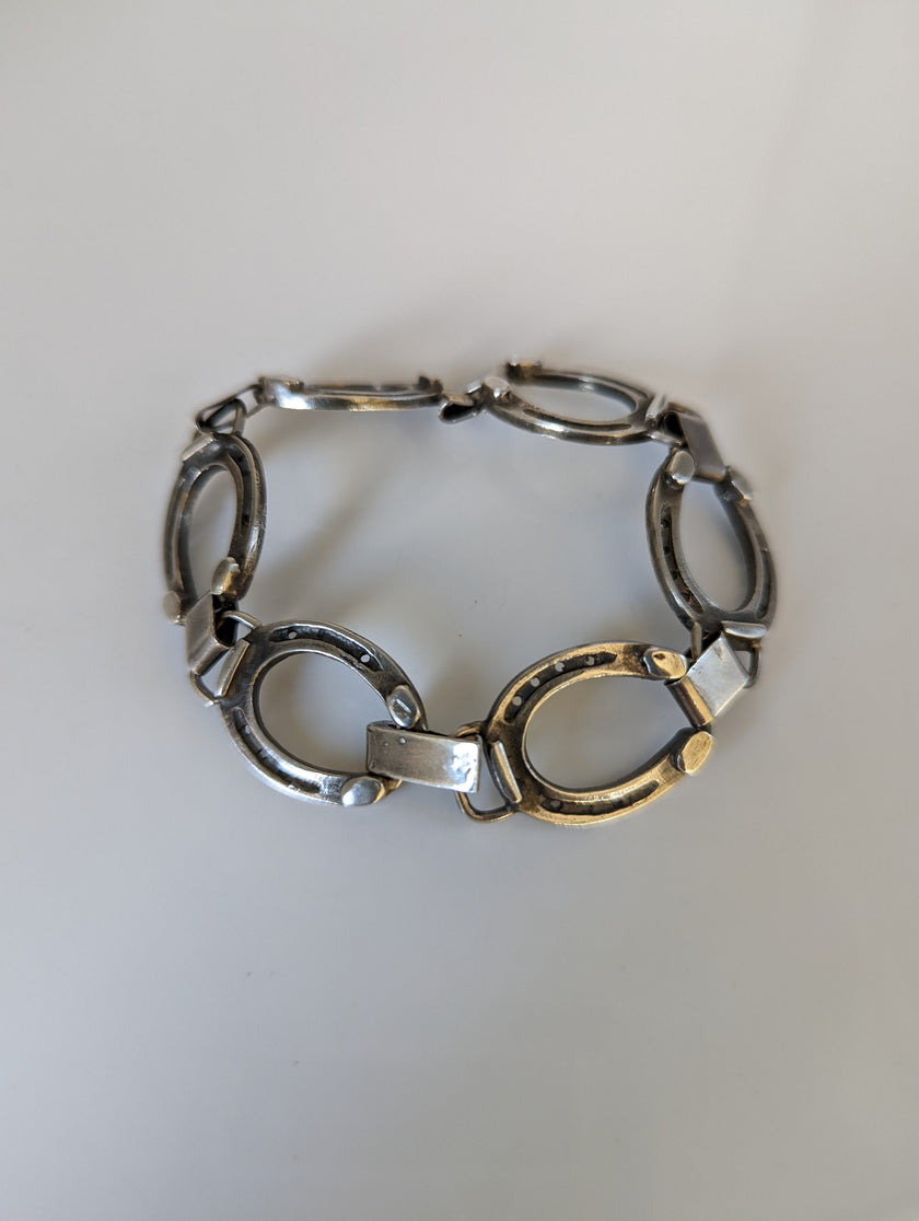 Silver Steed Horseshoe Bracelet 2
