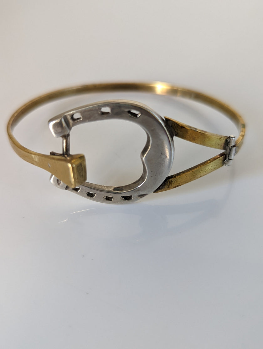Silver Steed Big Horseshoe Bangle