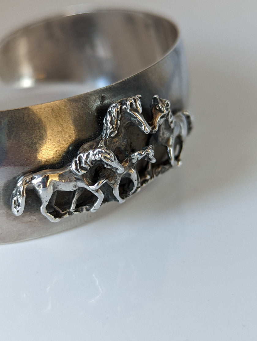 Silver Steed 3D Herd Bangle