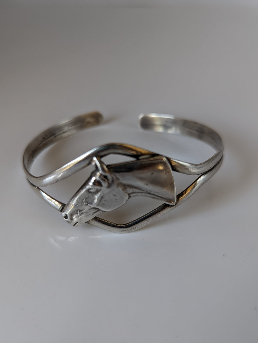Silver Steed Horse Head Bangle