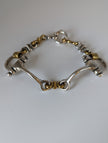 Silver Steed Large Two Tone Silver French Link Snaffle Bracelet