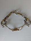 Silver Steed Large Two Tone Silver French Link Snaffle Bracelet
