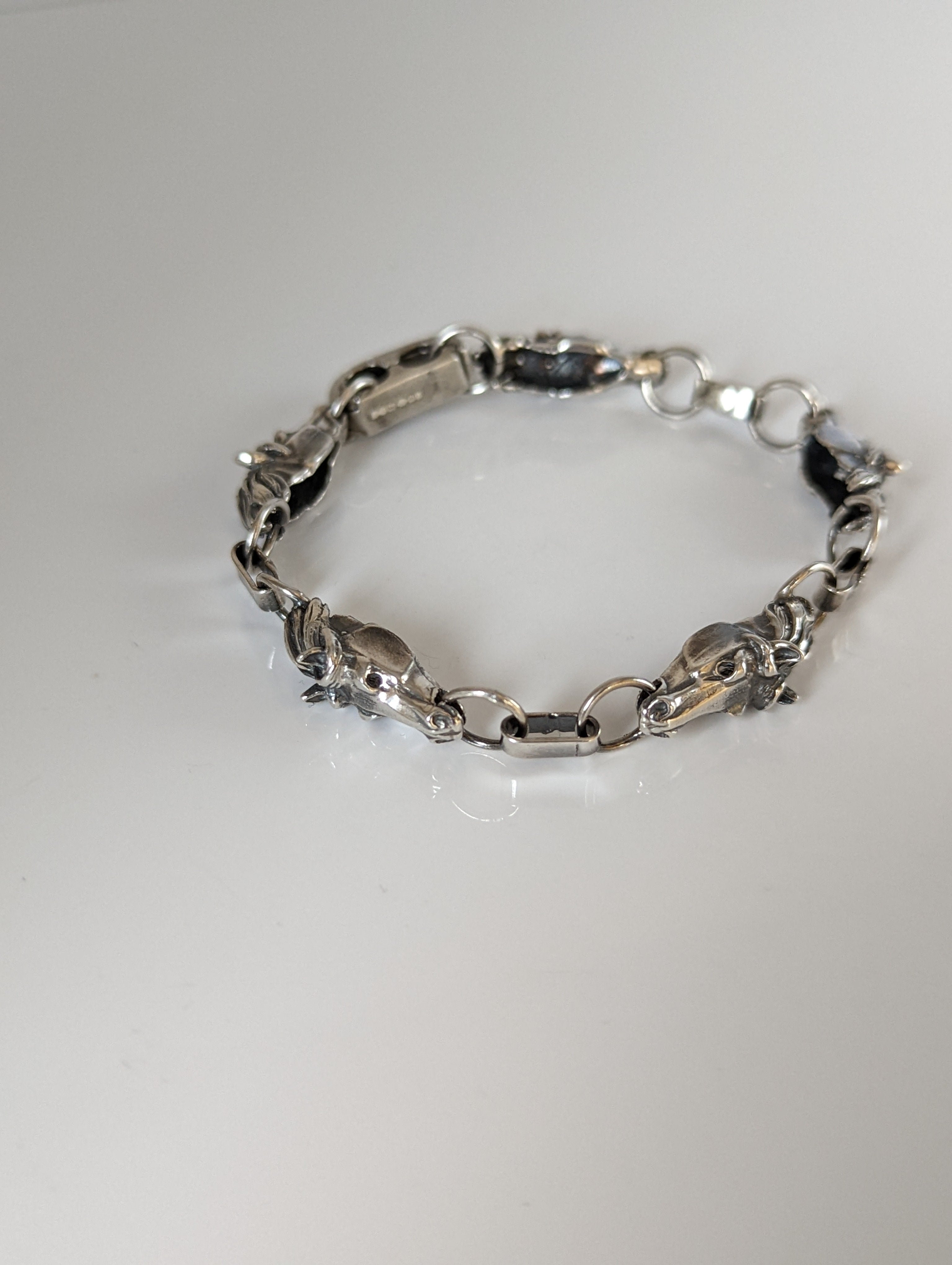 Silver Steed 3D Horse Head Bracelet