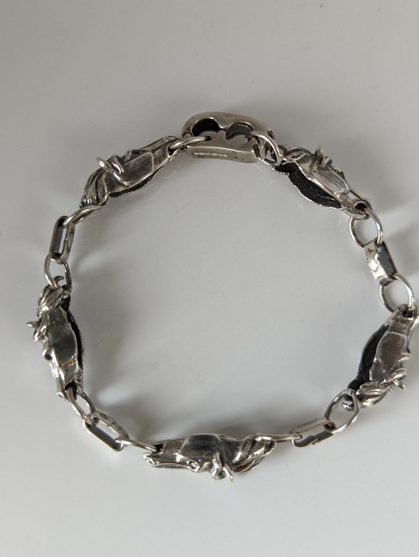 Silver Steed 3D Horse Head Bracelet