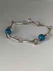 Silver Steed Snaffle Bracelet with Turquoise Beads Bracelet