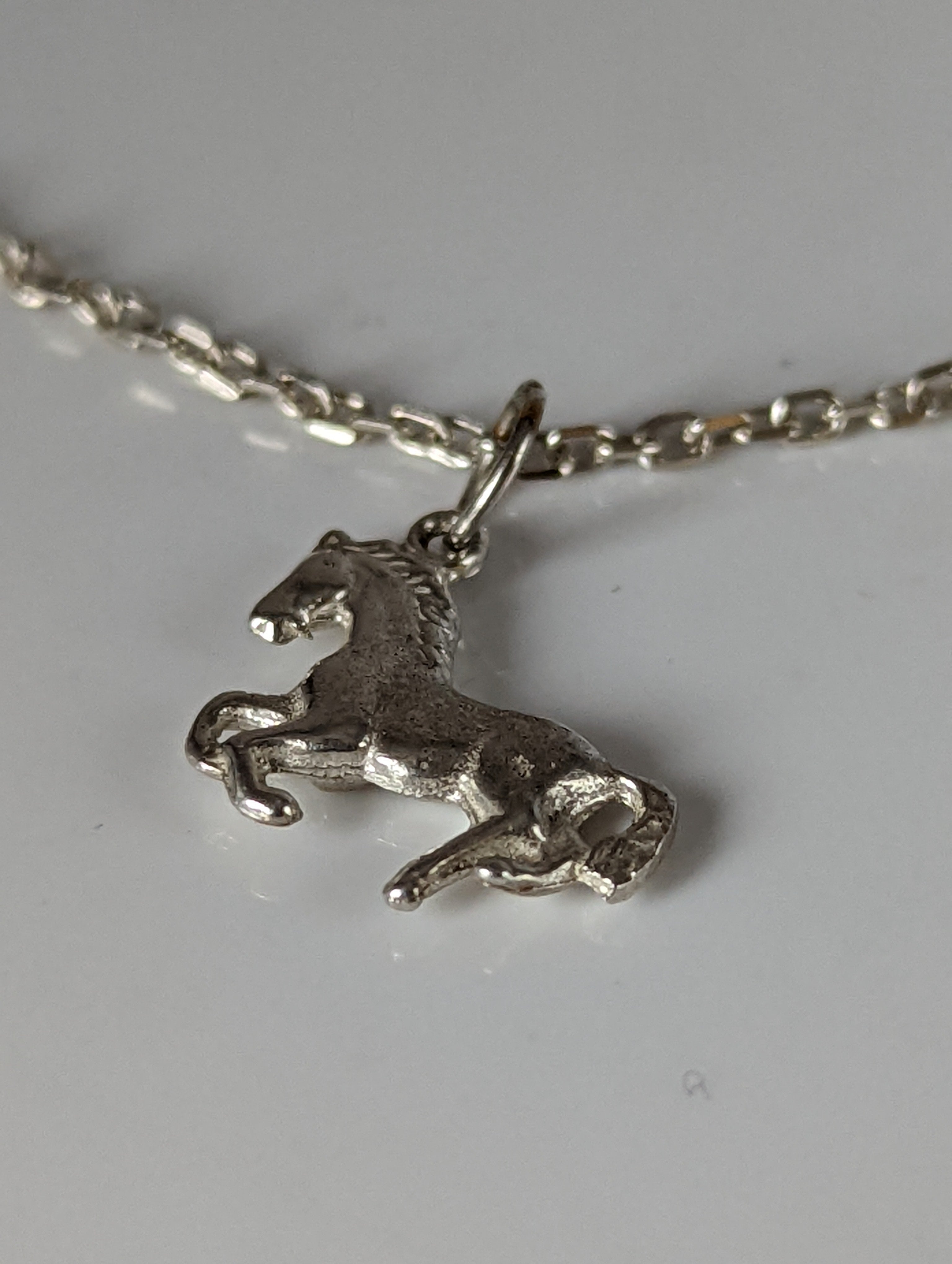 Silver Steed Horse on a Chain Delicate Bracelet