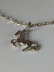 Silver Steed Horse on a Chain Delicate Bracelet