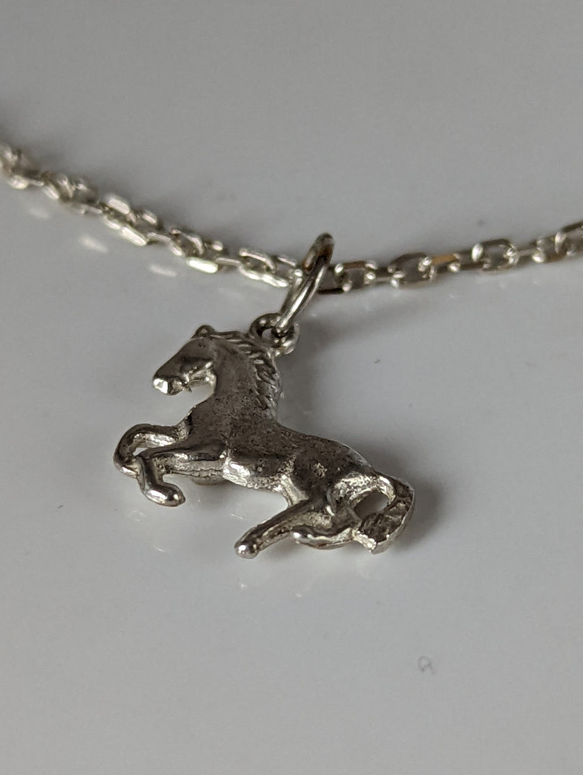 Silver Steed Horse on a Chain Delicate Bracelet