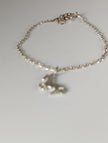 Silver Steed Horse on a Chain Delicate Bracelet