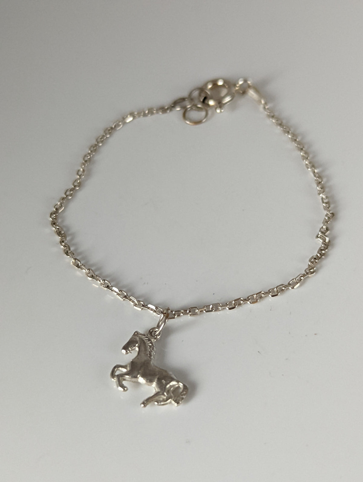 Silver Steed Horse on a Chain Delicate Bracelet