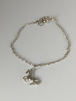 Silver Steed Horse on a Chain Delicate Bracelet