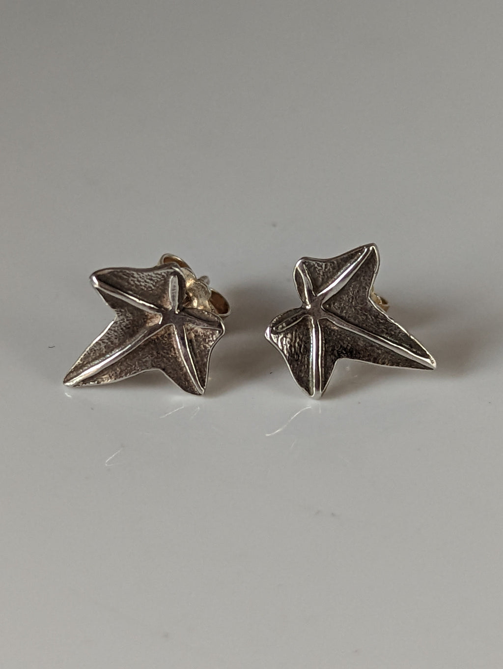 Silver Steed Sweetgum Leaf Stud Earrings
