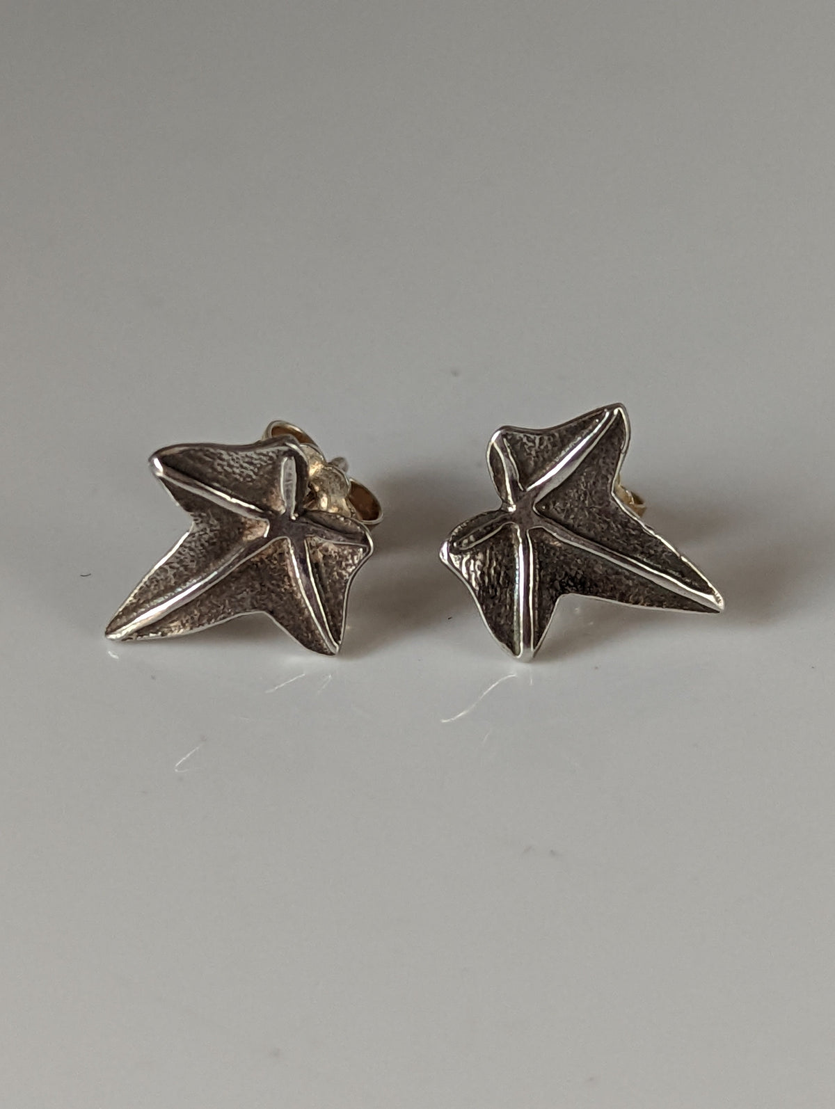 Silver Steed Sweetgum Leaf Stud Earrings