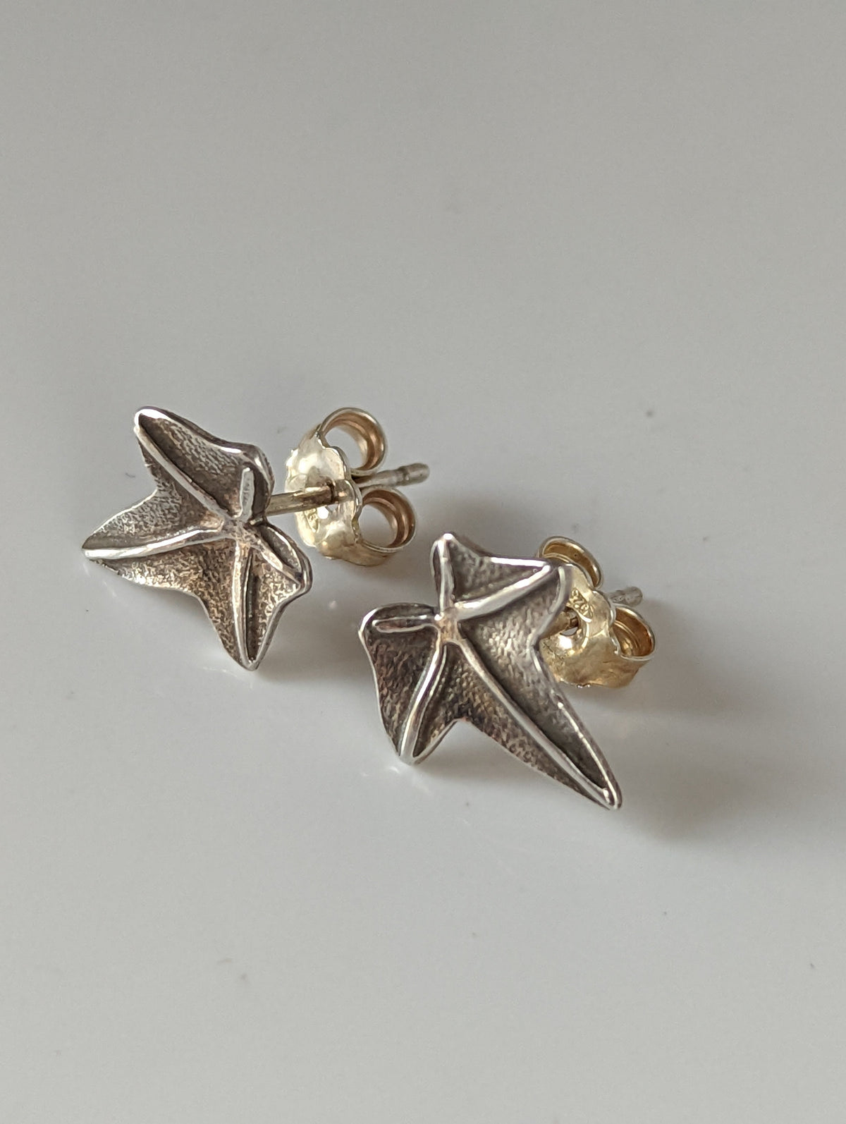 Silver Steed Sweetgum Leaf Stud Earrings