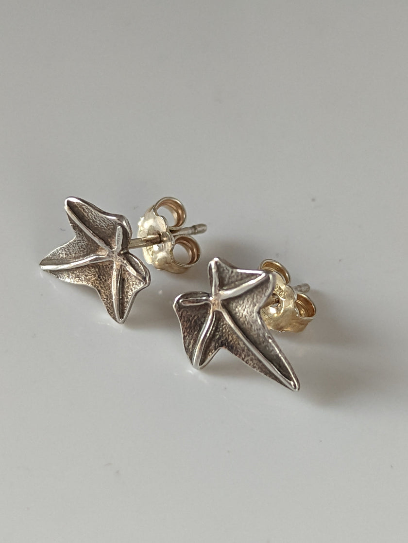 Silver Steed Sweetgum Leaf Stud Earrings