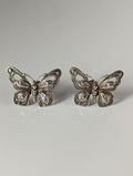 Silver Steed Large Butterfly Stud Earrings