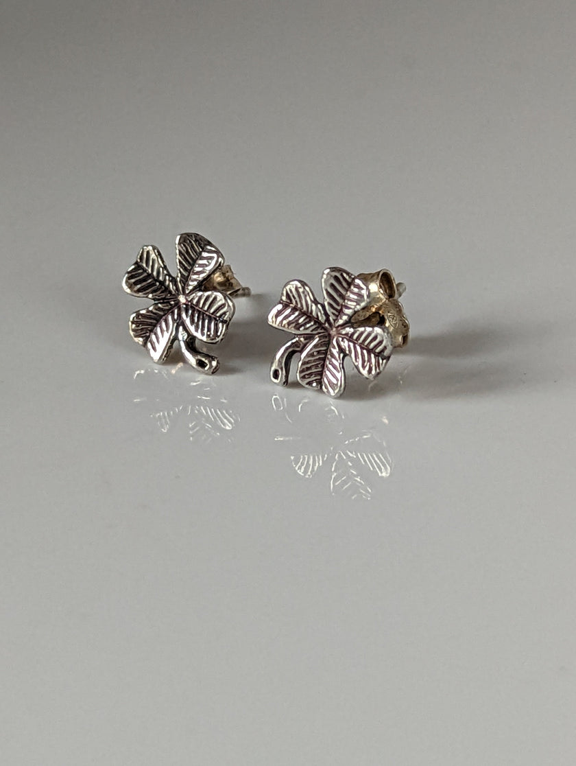 Silver Steed Clover Stud Earrings
