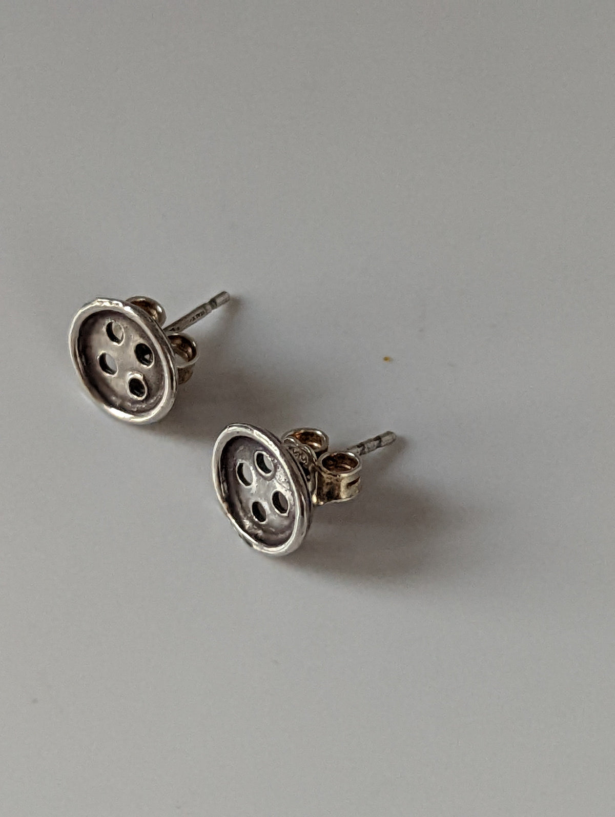 Silver Steed Button Stud Earrings