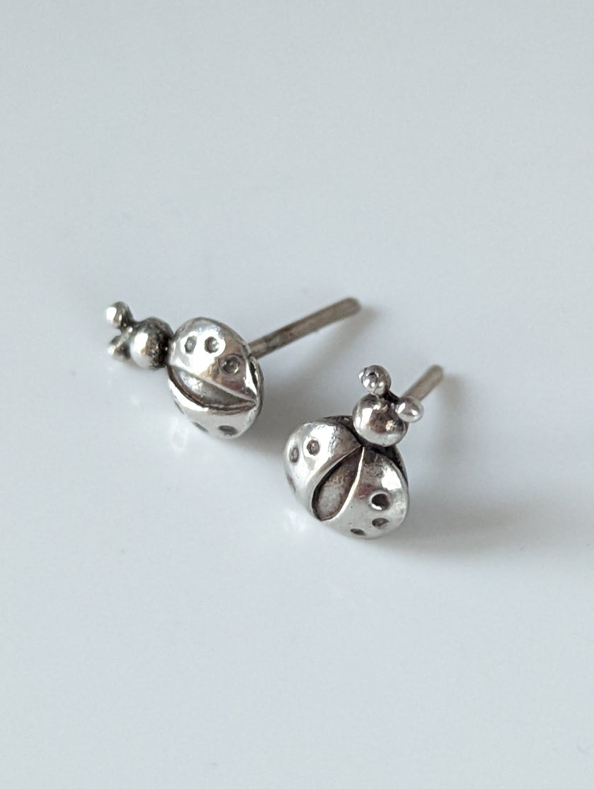 Silver Steed Spotted Ladybird Stud Earrings