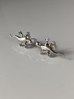 Silver Steed Gecko Stud Earrings