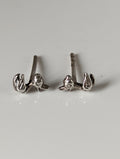 Silver Steed Rubber Duck Stud Earrings