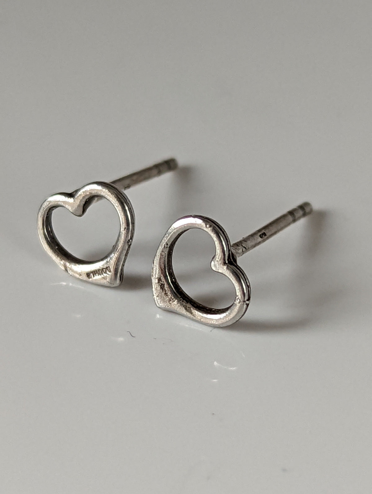 Silver Steed Heart Stud Earrings