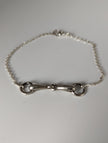 Silver Steed Snaffle on a Chain Delicate Bracelet