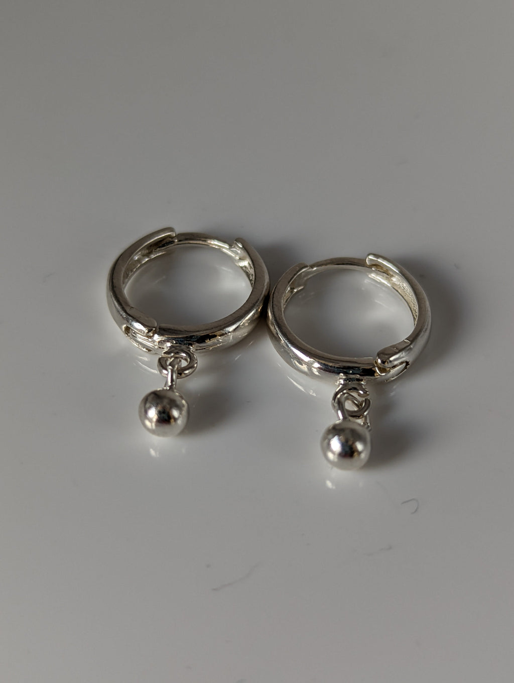 Silver Steed Ball Hoop Earrings