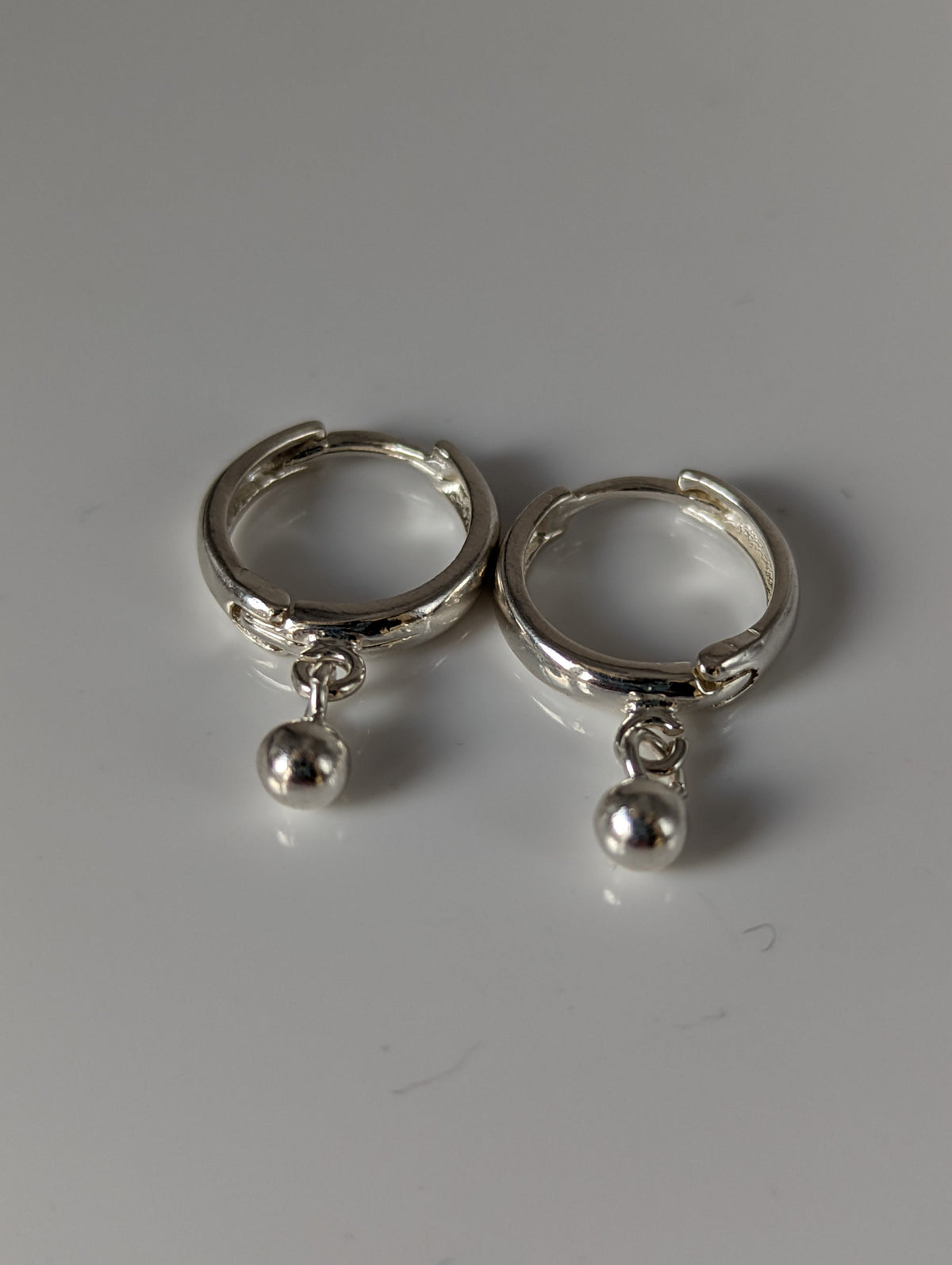 Silver Steed Ball Hoop Earrings