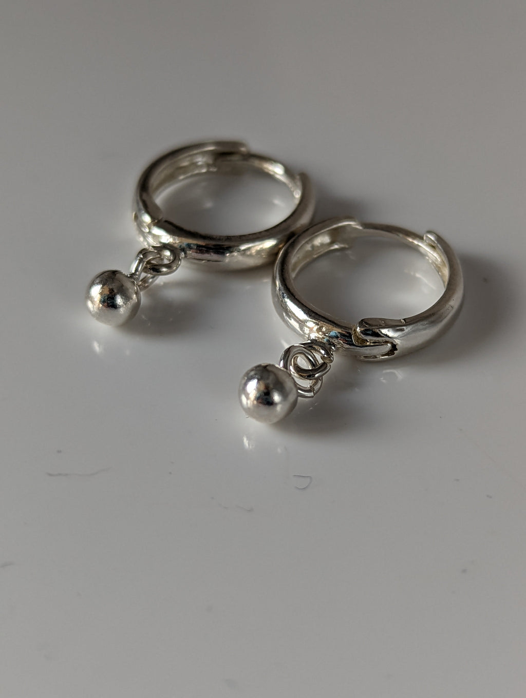 Silver Steed Ball Hoop Earrings