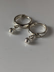Silver Steed Ball Hoop Earrings